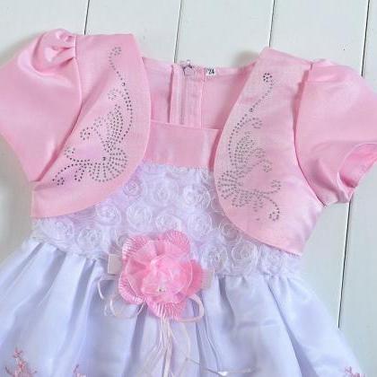 Embroidery Pretty Baby Girls Red Dr..