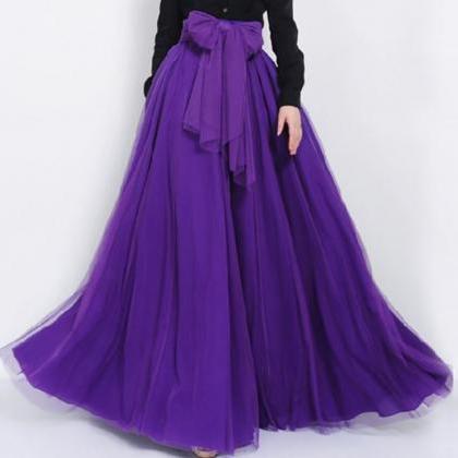 Purple Evening Skirts Long Purple M..