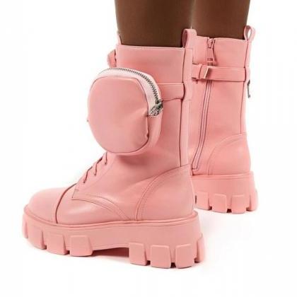 Rsslyn Coral Pink High-Top Boots fo..