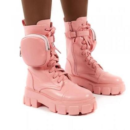 Rsslyn Coral Pink High-Top Boots fo..