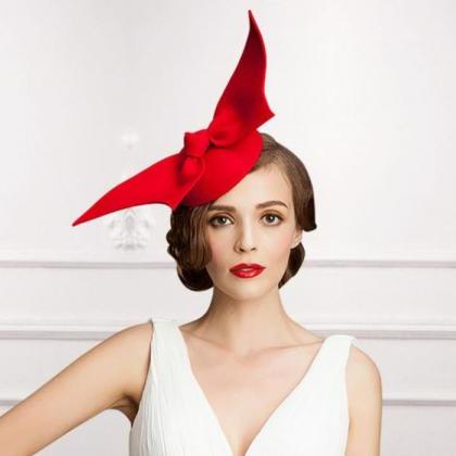 Tall Red Fascinators Elegant Hats f..