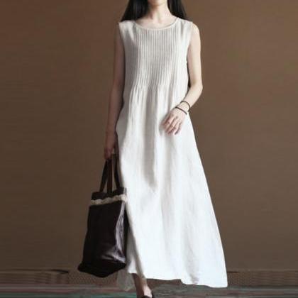 white linen dress plus size