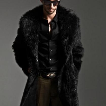 Brown Ultra Long Coat for Men Luxur..