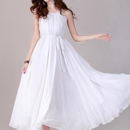 White Dress Maxi Sleeveless White D..