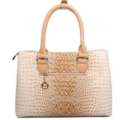 Womens Ivory Tote Bags Embossed Cross Body Bags Ivory Champagne Color ...
