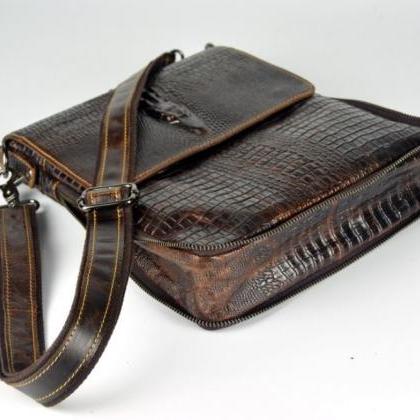 Authentic Genuine Leather Brown Bag..