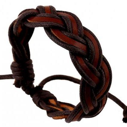 Genuine Brown Leather Bracelet Hand..