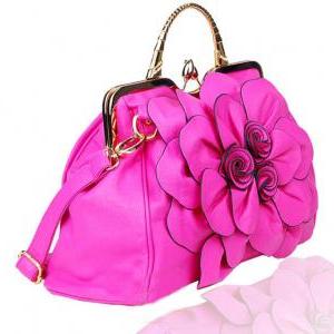 Green Big Flower Handbags for Women..