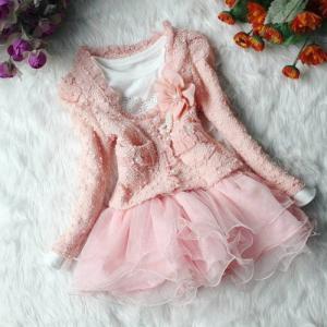 Rsslyn Pink Dress for Girls-Pearl L..