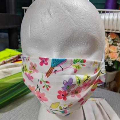 2pcs Bird Flowers Prints New Mask f..