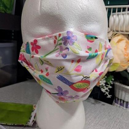 2pcs Bird Flowers Prints New Mask f..