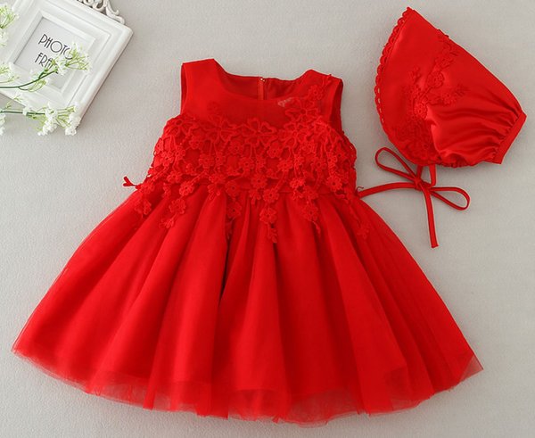 Red Bonnet Newborn Red Dress Baby Dress 