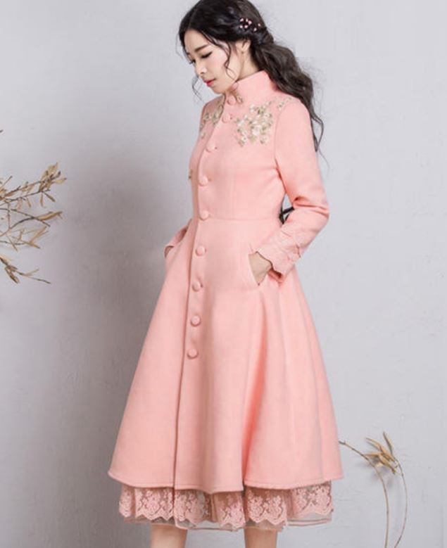 pink dress and coat