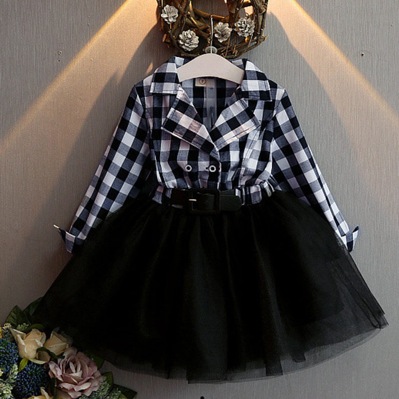 navy blue plaid dress
