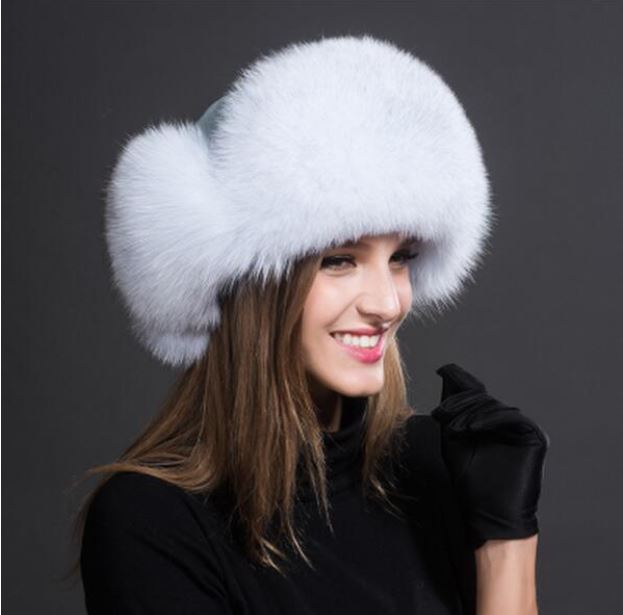 womens white fur hat
