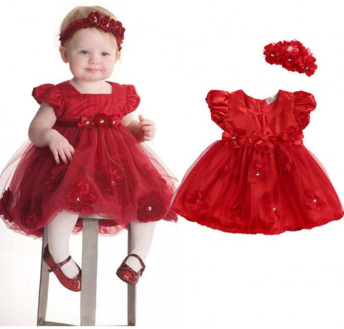 newborn red outfit girl