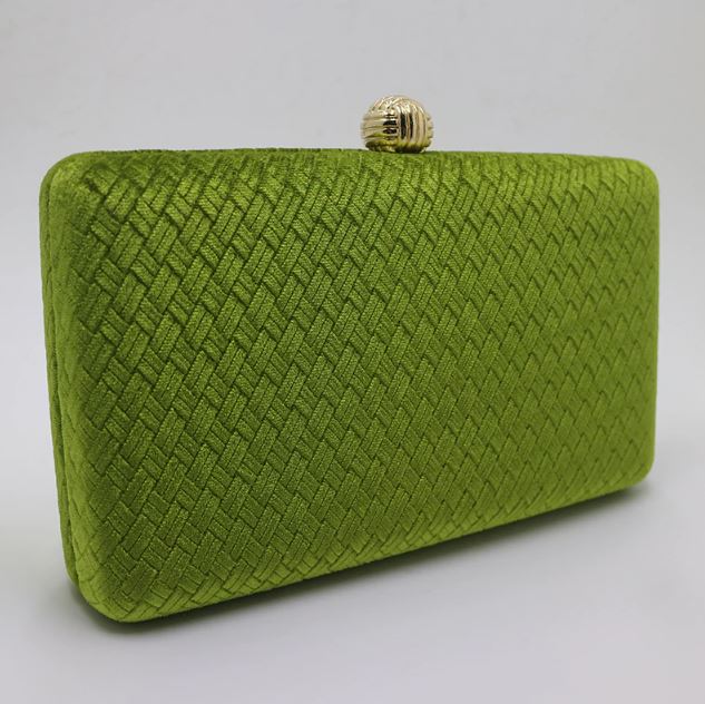 green velvet clutch