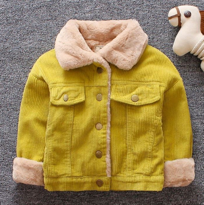 Unisex Clothing Baby Girls Yellow Jackets For Boys Casual Winter Warm ...