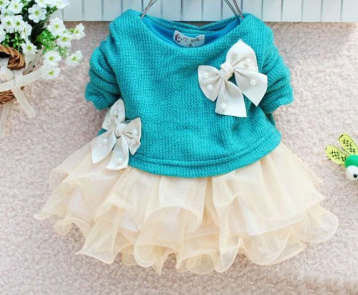 pink and blue dress for baby girl