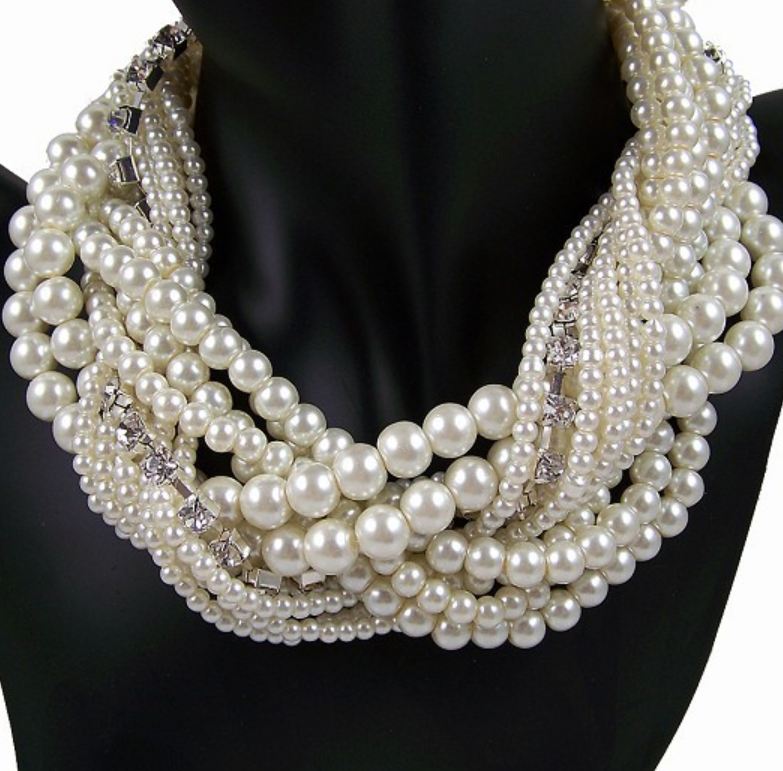 Pearl Necklace Pearl Choker Wedding White Pearl Necklace