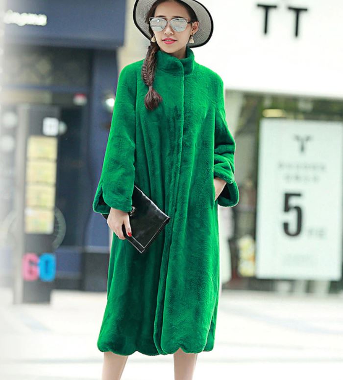 RSSLyn Winter Green Trench Coats for Women Plus Size Clothing Thick and Warm Christmas Overcoats Christmas Gift for Mother in Law-Christmas Free Designer Brooch