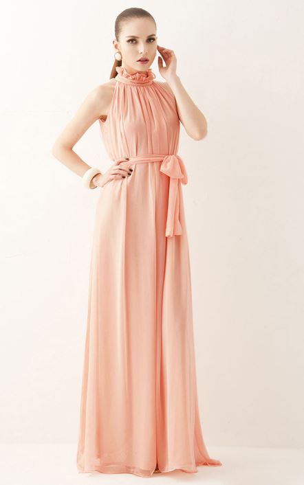 peach maxi dress
