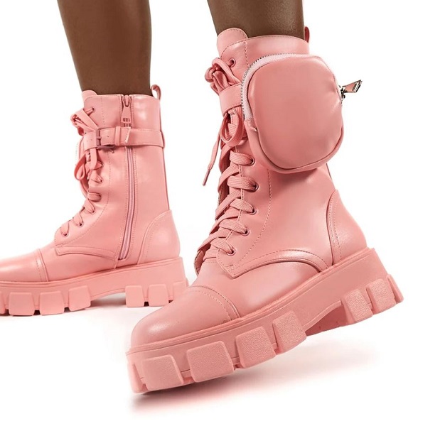 Rsslyn Coral Pink High-Top Boots for Women and Teenage Girls