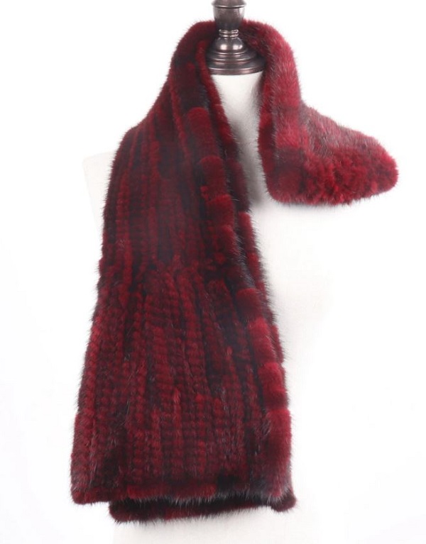 Rsslyn Real Natural Mink Fur Scarf 100% Genuine Real Mink Fur Shawl with Free Designer Brooch for Luxury Women