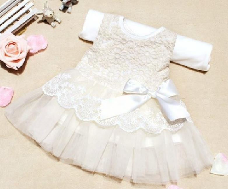 white newborn dress