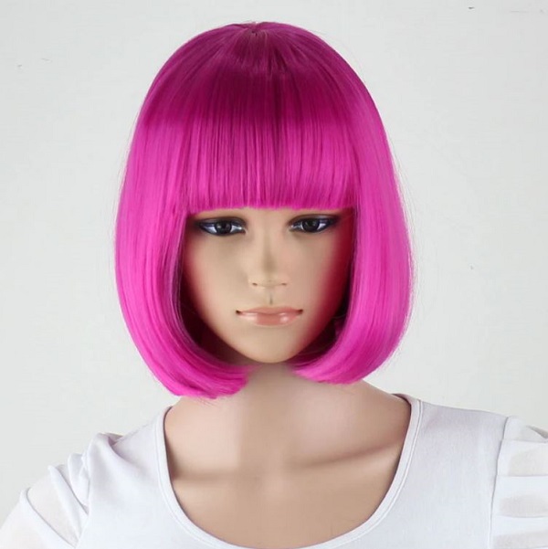 Rsslyn Cute Lazy Town Wig For Little Girls And Adult Women Hotpink Bob ...