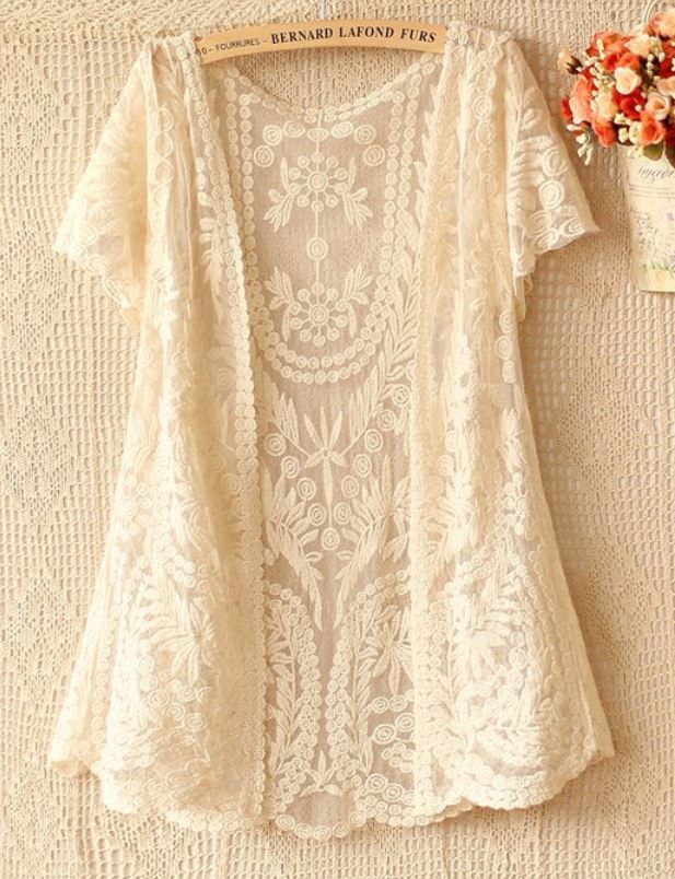 white short sleeve shrug