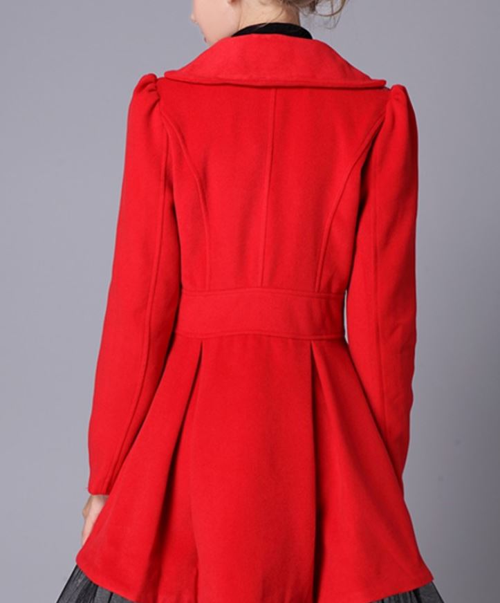 High Quality Wool Red Coat Fashion Trench Winter Coat For Women-Women ...