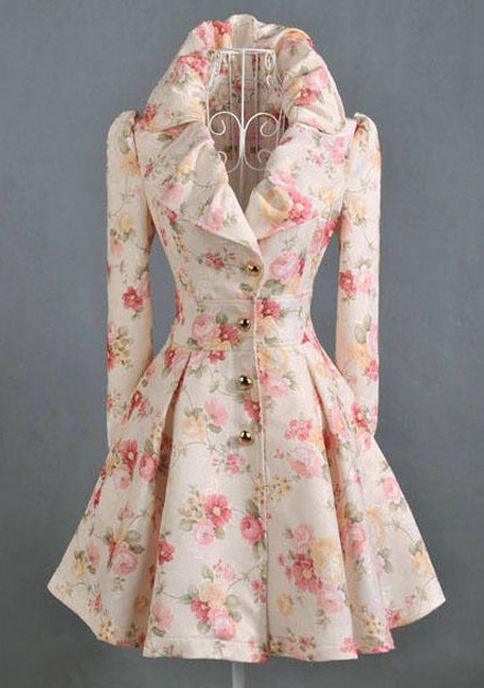 floral trench coat