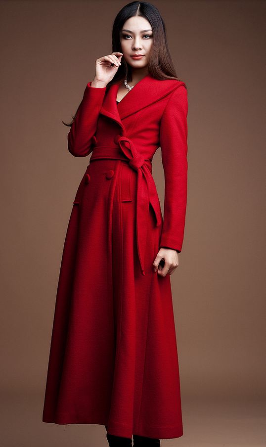 ladies red dress coats