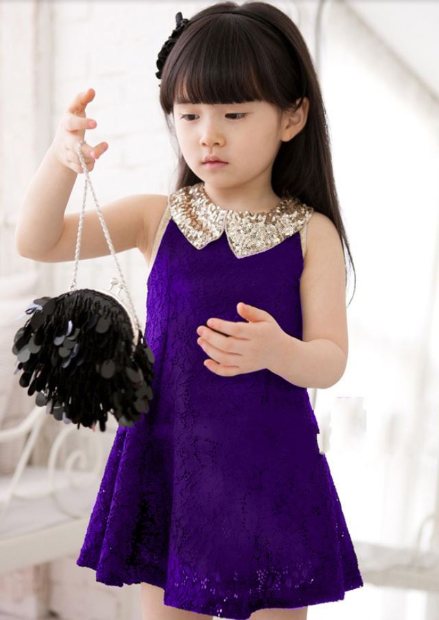 girls purple party dress