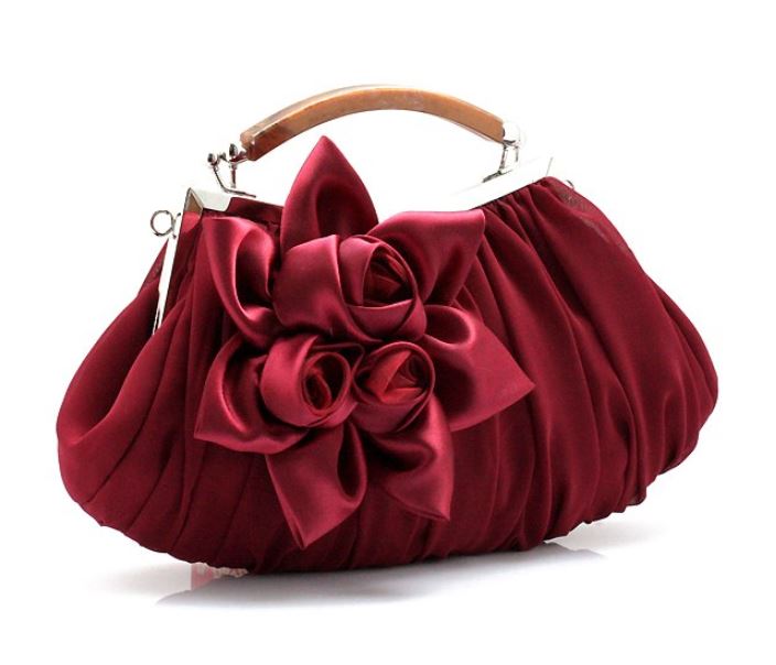 Burgundy Bags Clutch For Women Red Bridesmaids Handbags