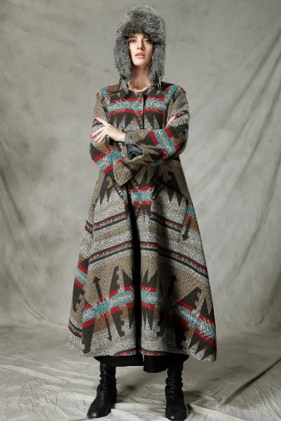 tribal wool coat