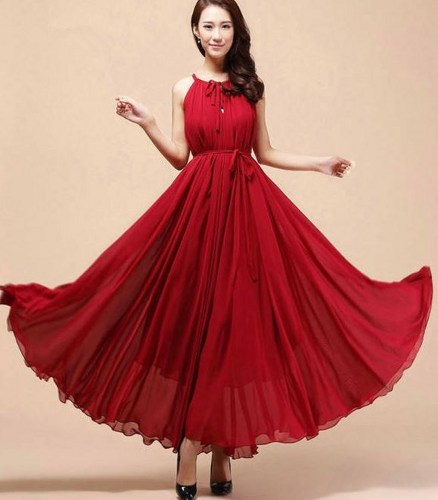 red maxi gown dress