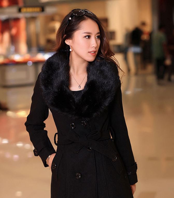 thick black coat