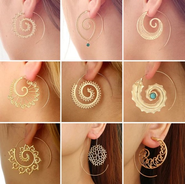Rsslyn Spiral Earrings for Women 9 Kinds of Spiral Hoop Earrings Fashion Jewelries for Women