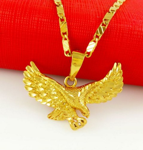 Gold American Eagle Necklace 24k Gold Eagle Necklace And Pendant