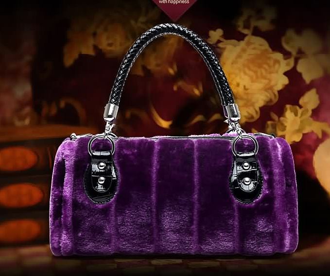 purple tote purse