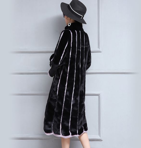 Plus Sizes 5XL,6XL Black Trench Coats For Women Fabulous Black Winter Coats Fur Winter Jackets