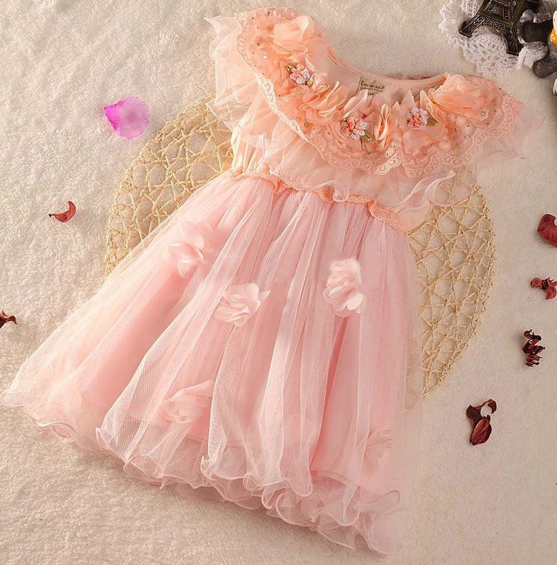 girls pink floral dress