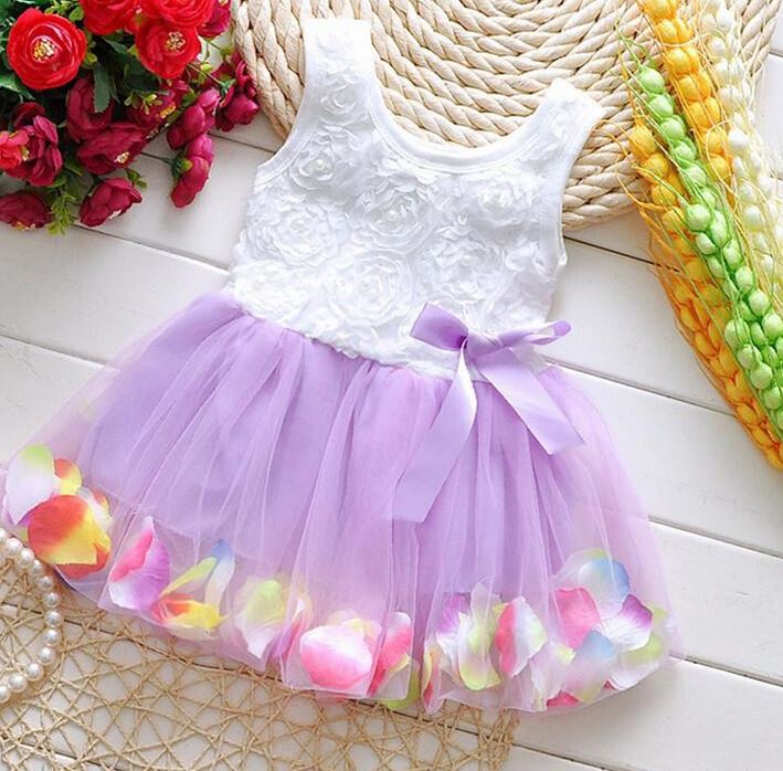 Purple Dress for Infant Girls Purple Rosette Dress for Girls Purple Baby Tutu Dresses