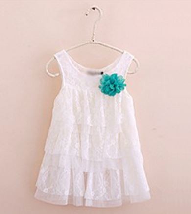 White Dress Infant for Girls Tops Floral Lace for Baby Girls 2-4 Months