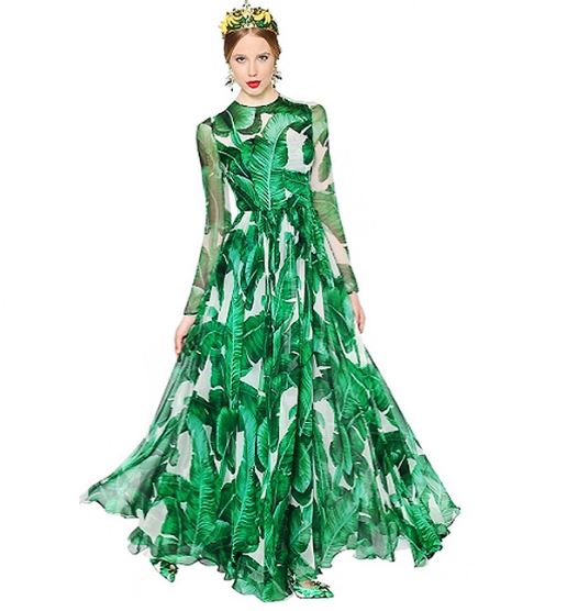 banana leaf maxi dress