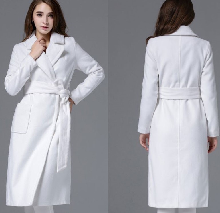 white coat with belt