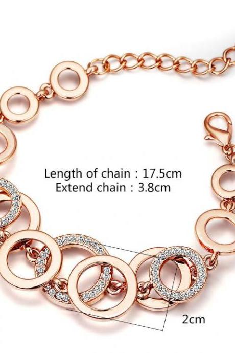Double Layer Bangles Circle Designs Feminine Bracelets Rose Gold