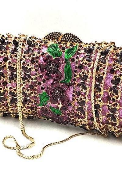 Rsslyn Butterfly Clutch for Women Luxury Style Purple Color